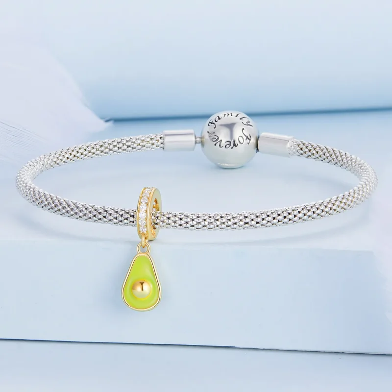 (image for) Pandora Style Creamy Avocado Dangle - BSC679 - View 3