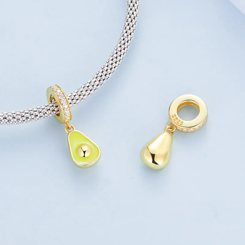 (image for) Pandora Style Creamy Avocado Dangle - BSC679 - View 4