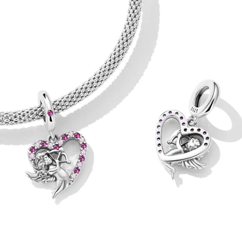 (image for) Pandora Style Cupid Heart Dangle - SCC2324 - View 4