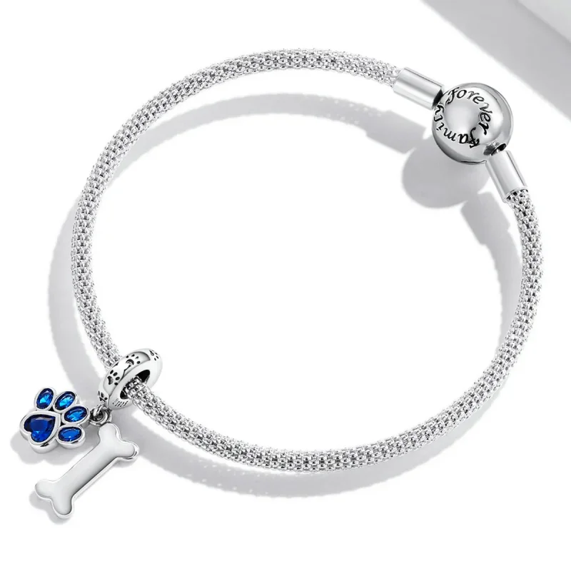 (image for) Pandora Style Dog Paw Bone Dangle - SCC2127 - View 3