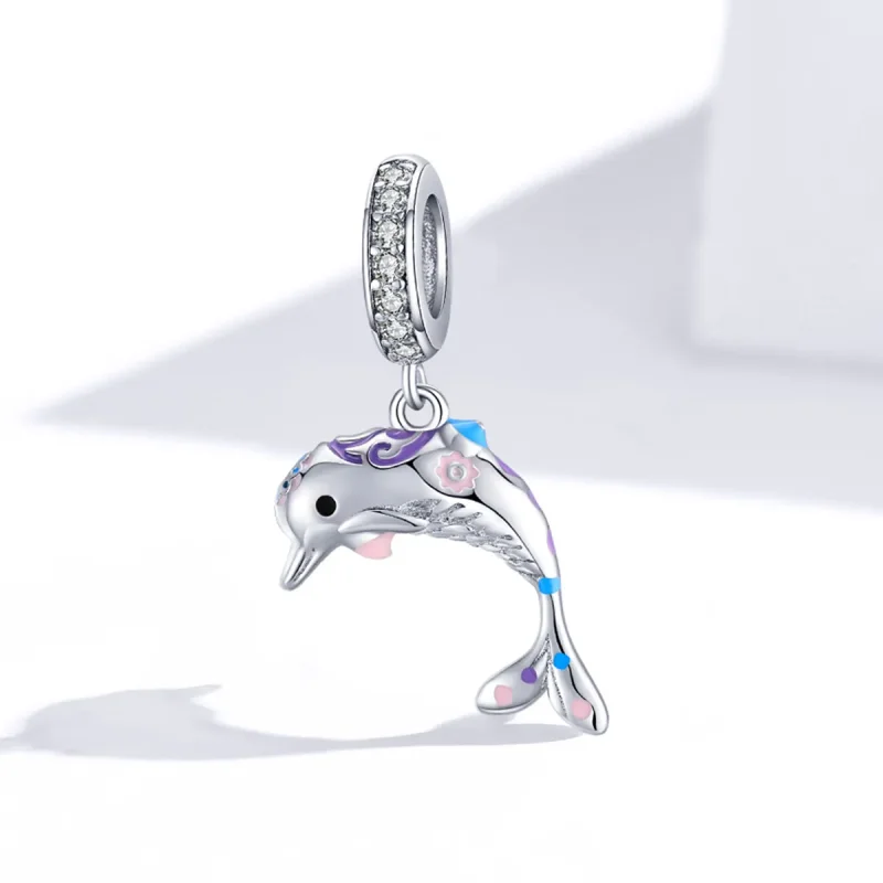 (image for) Pandora Style Dolphin Dangle - BSC159 - View 2