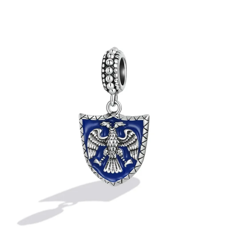 (image for) Pandora Style Double Headed Eagle Shield Dangle - SCC2184 - View 2