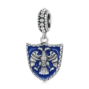 (image for) Pandora Style Double Headed Eagle Shield Dangle - SCC2184