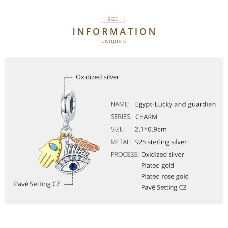 (image for) Pandora Style Egypt - Lucky Guardian Dangle - SCC1860 - View 6