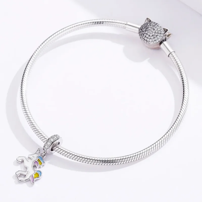 (image for) Pandora Style Fantasy Unicorn Dangle - BSC075 - View 3
