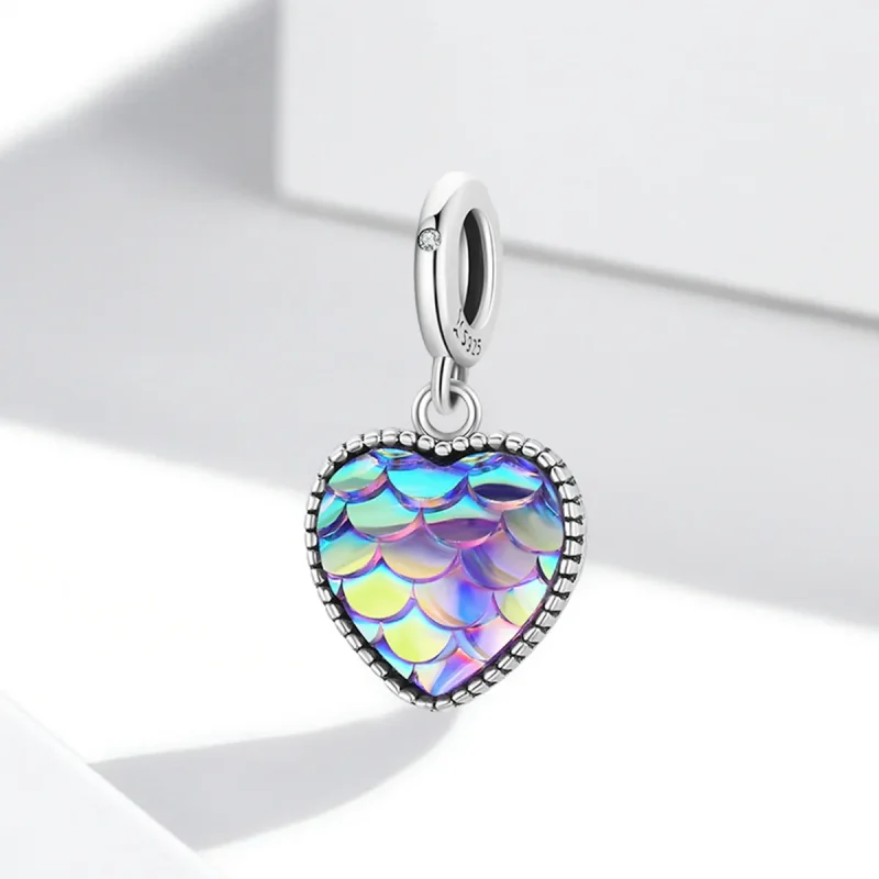 (image for) Pandora Style Fish Scale Heart Dangle - SCC2007 - View 2