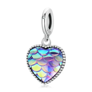 (image for) Pandora Style Fish Scale Heart Dangle - SCC2007
