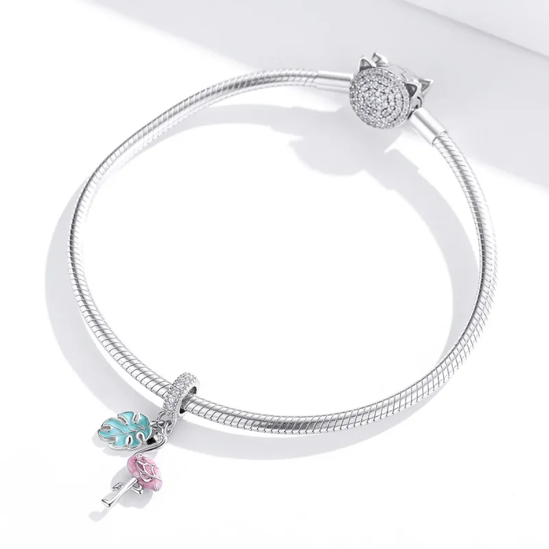 (image for) Pandora Style Flamingo Dangle - BSC277 - View 3