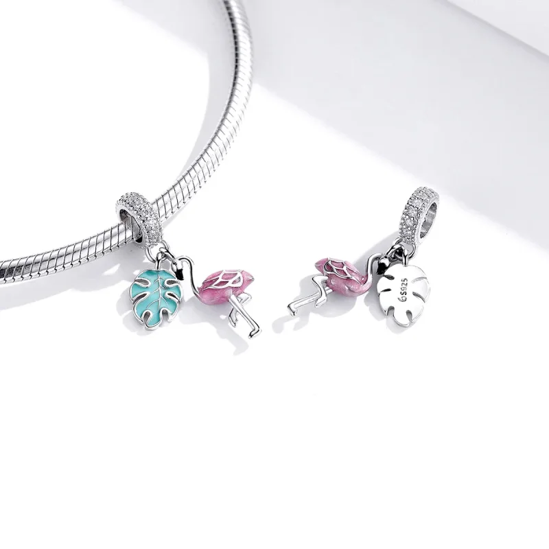 (image for) Pandora Style Flamingo Dangle - BSC277 - View 4