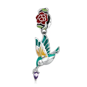(image for) Pandora Style Flowers and Birds Dangle - SCC2195