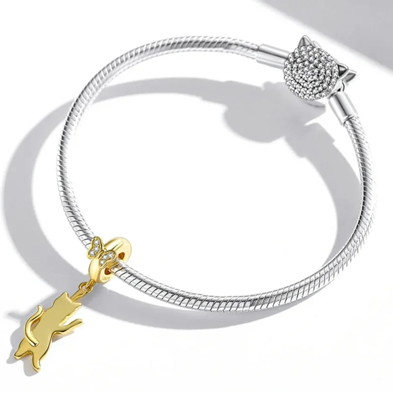 (image for) Pandora Style Flutter Cat Dangle - SCC2050 - View 3