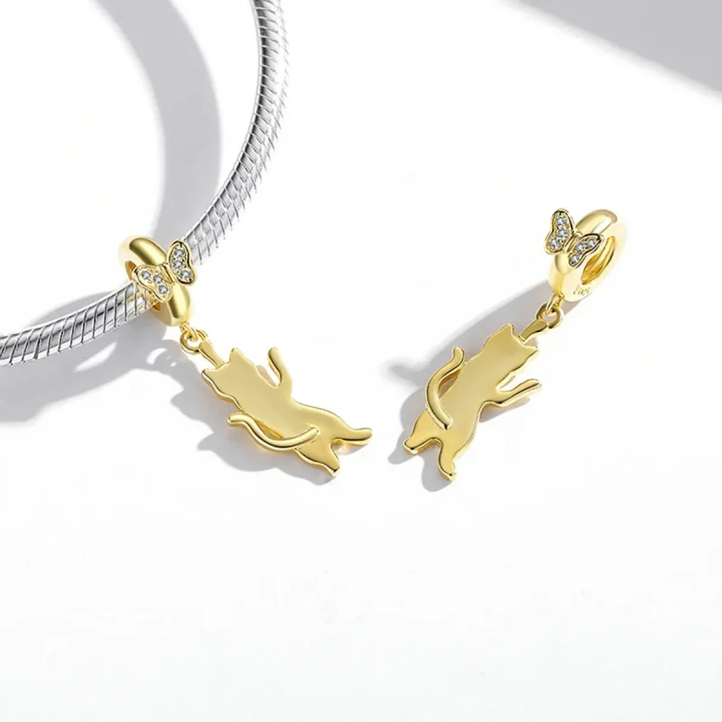 (image for) Pandora Style Flutter Cat Dangle - SCC2050 - View 4