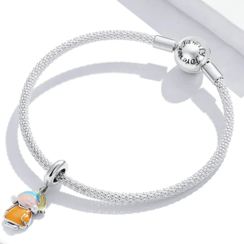 (image for) Pandora Style Girl with Pearls Dangle - SCC2078 - View 3