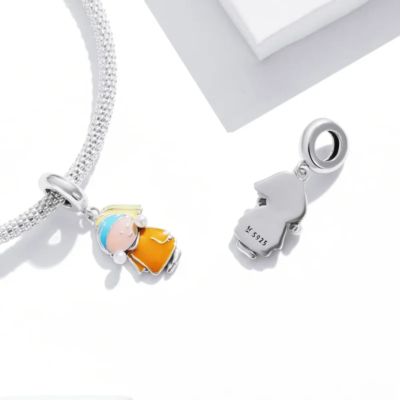 (image for) Pandora Style Girl with Pearls Dangle - SCC2078 - View 4