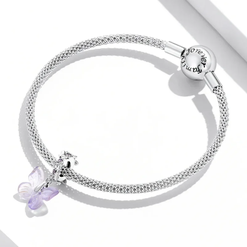 (image for) Pandora Style Glass Butterfly Dangle - SCC2087 - View 3