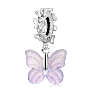 (image for) Pandora Style Glass Butterfly Dangle - SCC2087