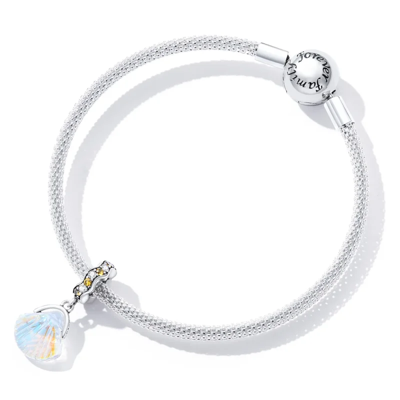 (image for) Pandora Style Glass Shell Dangle - SCC2211 - View 5
