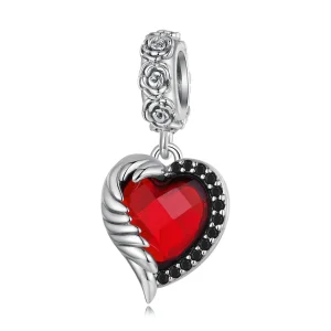 (image for) Pandora Style Heart of Roses Dangle - SCC2406