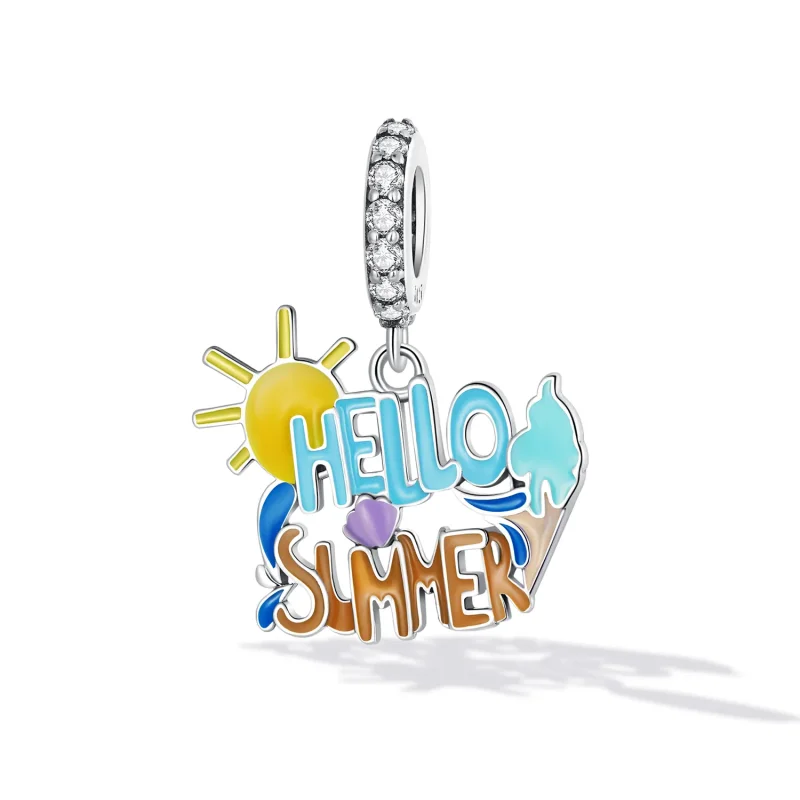 (image for) Pandora Style Hello Summer Sign Dangle - SCC2222 - View 2