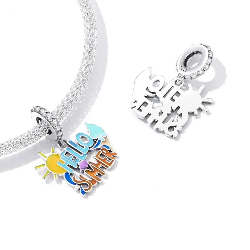 (image for) Pandora Style Hello Summer Sign Dangle - SCC2222 - View 4