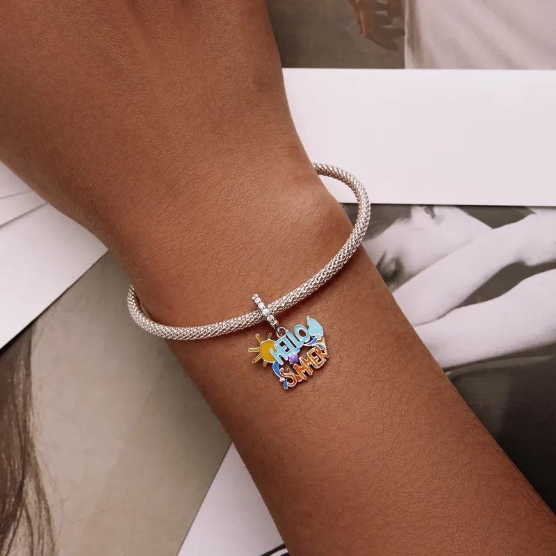 (image for) Pandora Style Hello Summer Sign Dangle - SCC2222 - View 6