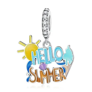 (image for) Pandora Style Hello Summer Sign Dangle - SCC2222