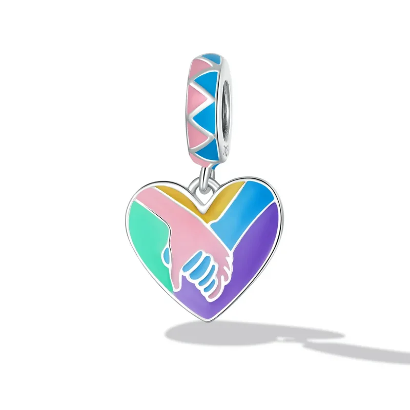 (image for) Pandora Style Holding Hands with Love Dangle - SCC2220 - View 2