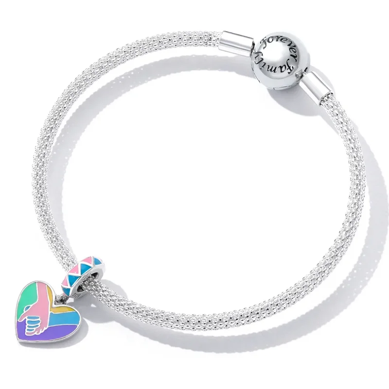 (image for) Pandora Style Holding Hands with Love Dangle - SCC2220 - View 4