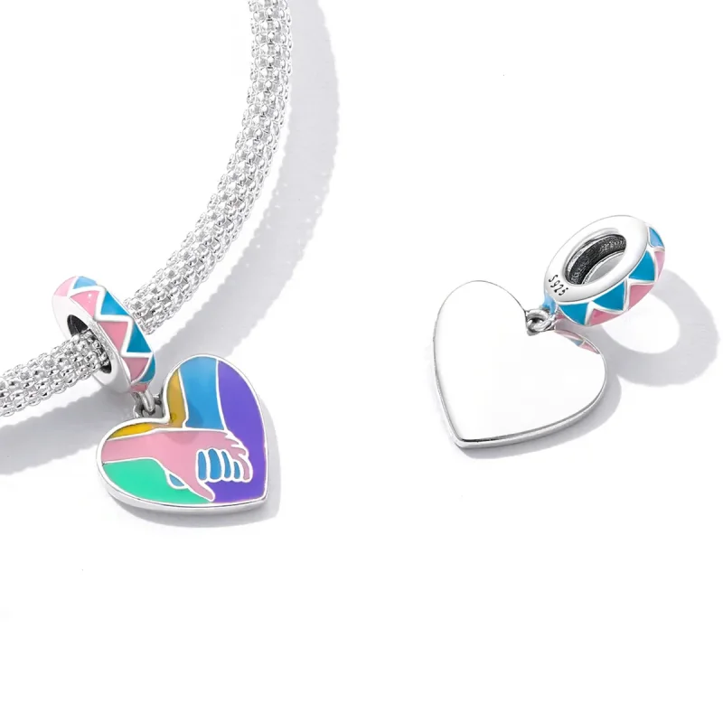 (image for) Pandora Style Holding Hands with Love Dangle - SCC2220 - View 5