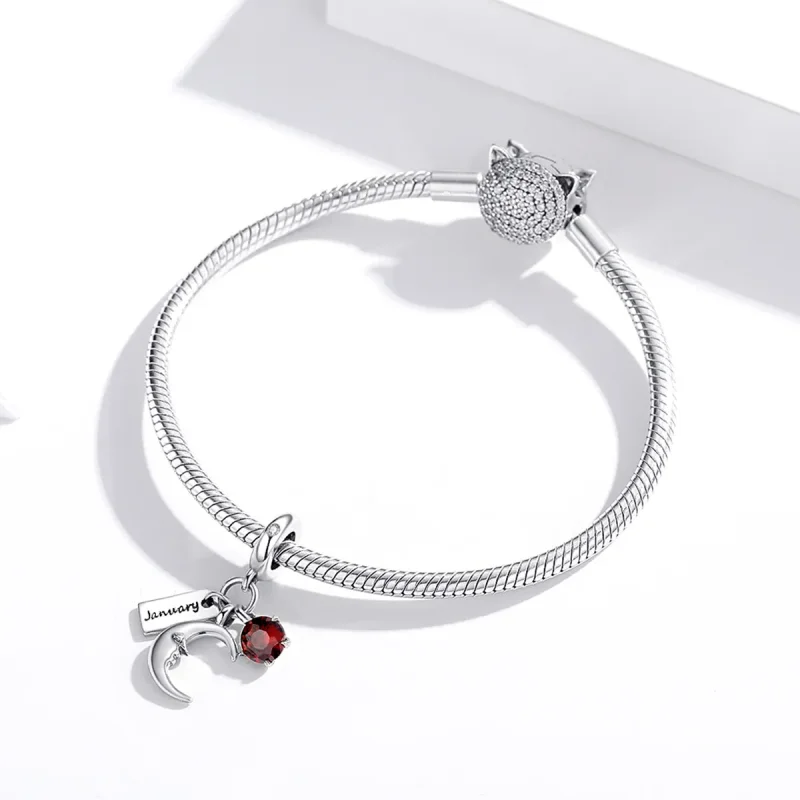 (image for) Pandora Style January Birthstone Dangle - SCC1719 - View 3