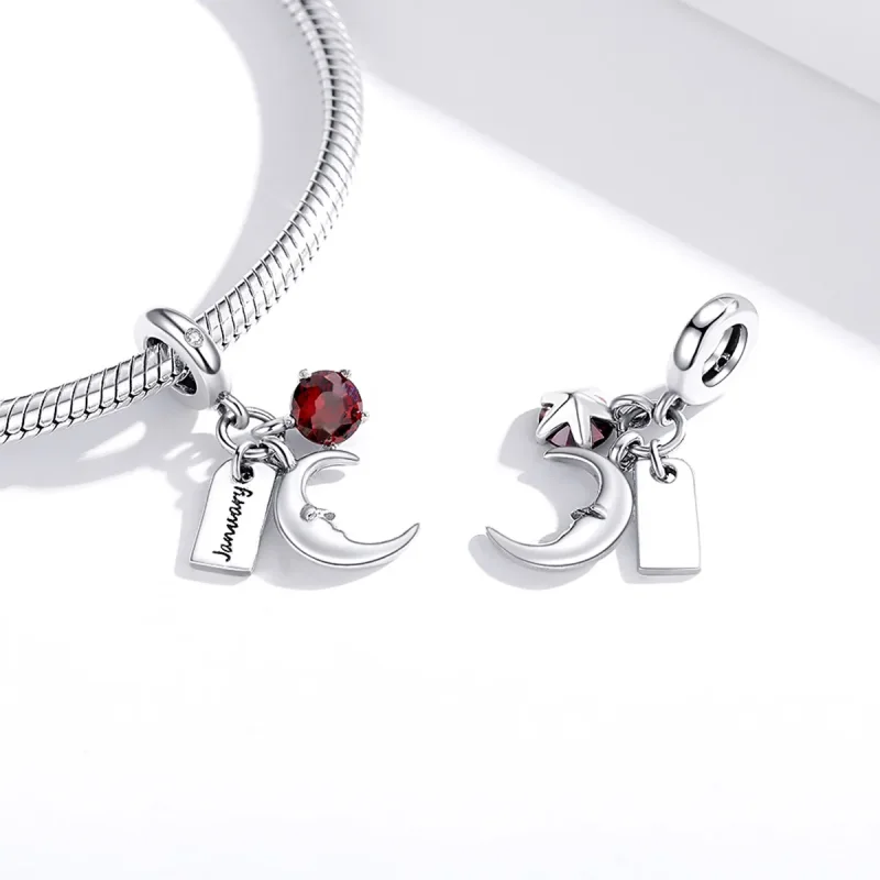 (image for) Pandora Style January Birthstone Dangle - SCC1719 - View 4