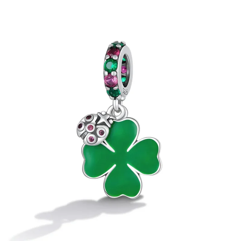 (image for) Pandora Style Ladybug Clover Dangle - SCC2187 - View 2