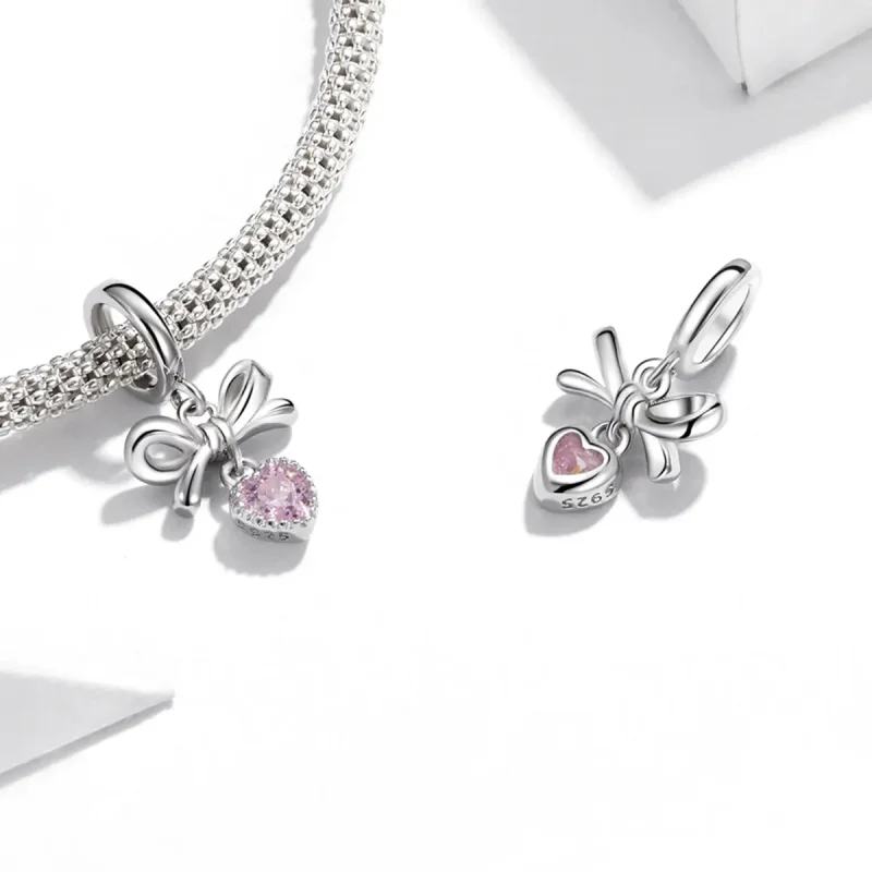 (image for) Pandora Style Love Bow Dangle - BSX001-L - View 4