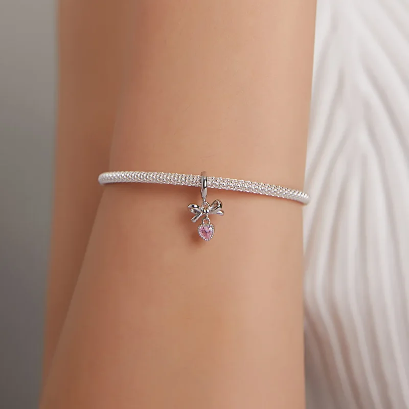 (image for) Pandora Style Love Bow Dangle - BSX001-L - View 5
