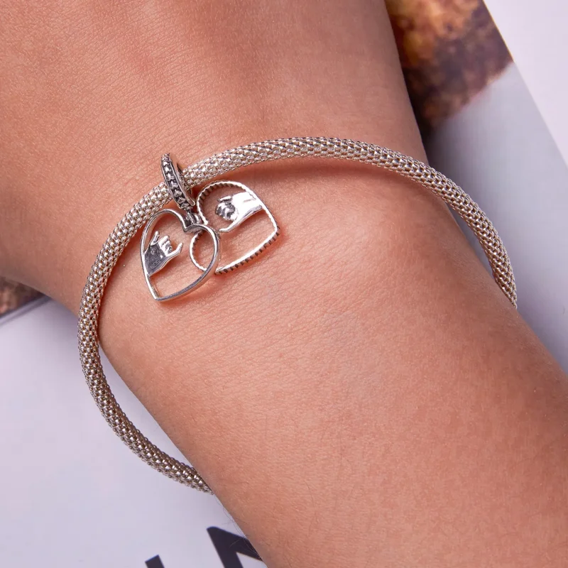 (image for) Pandora Style Love Hand In Hand Dangle - SCC2270 - View 6