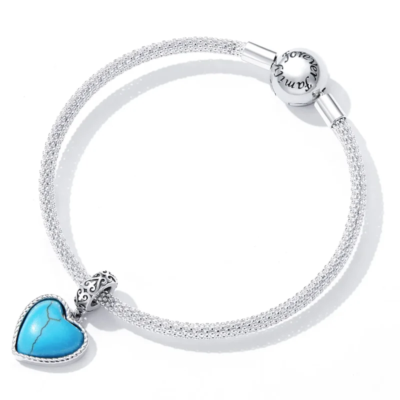 (image for) Pandora Style Love Turquoise Dangle - SCC2227 - View 5