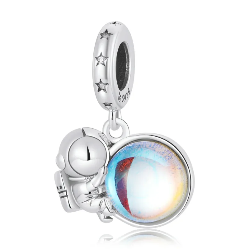 (image for) Pandora Style Lunar Astronaut Dangle - BSC581