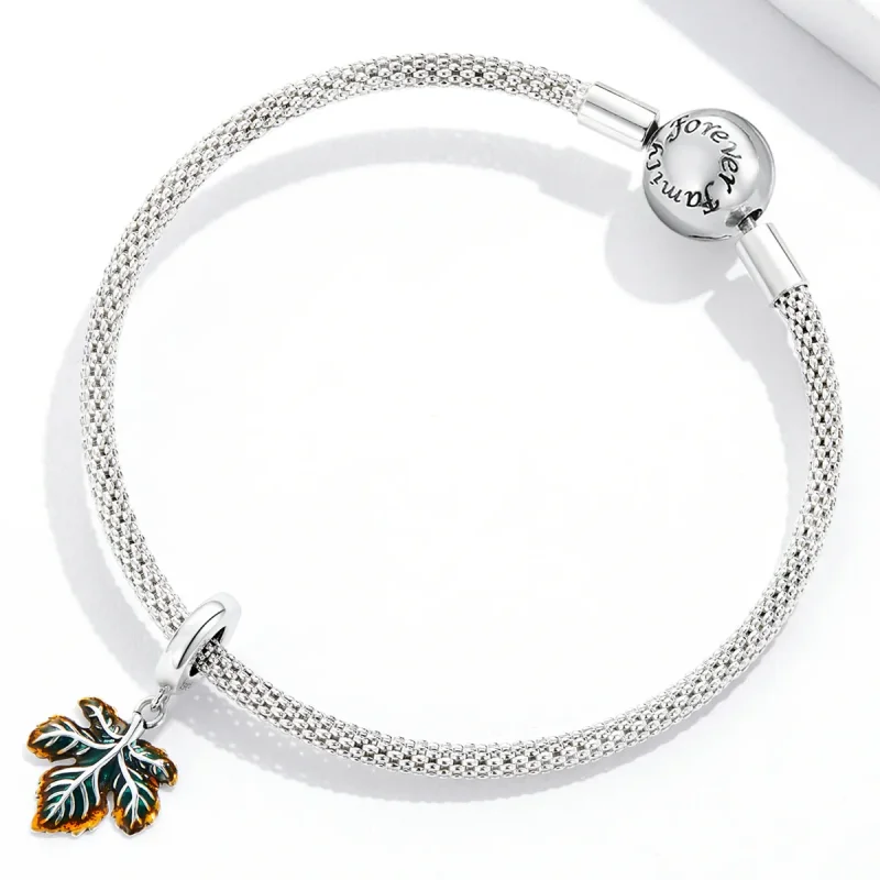 (image for) Pandora Style Maple Leaf Dangle - SCC2176 - View 3