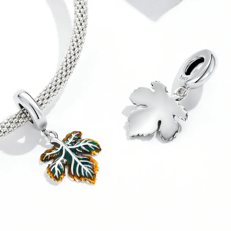 (image for) Pandora Style Maple Leaf Dangle - SCC2176 - View 4