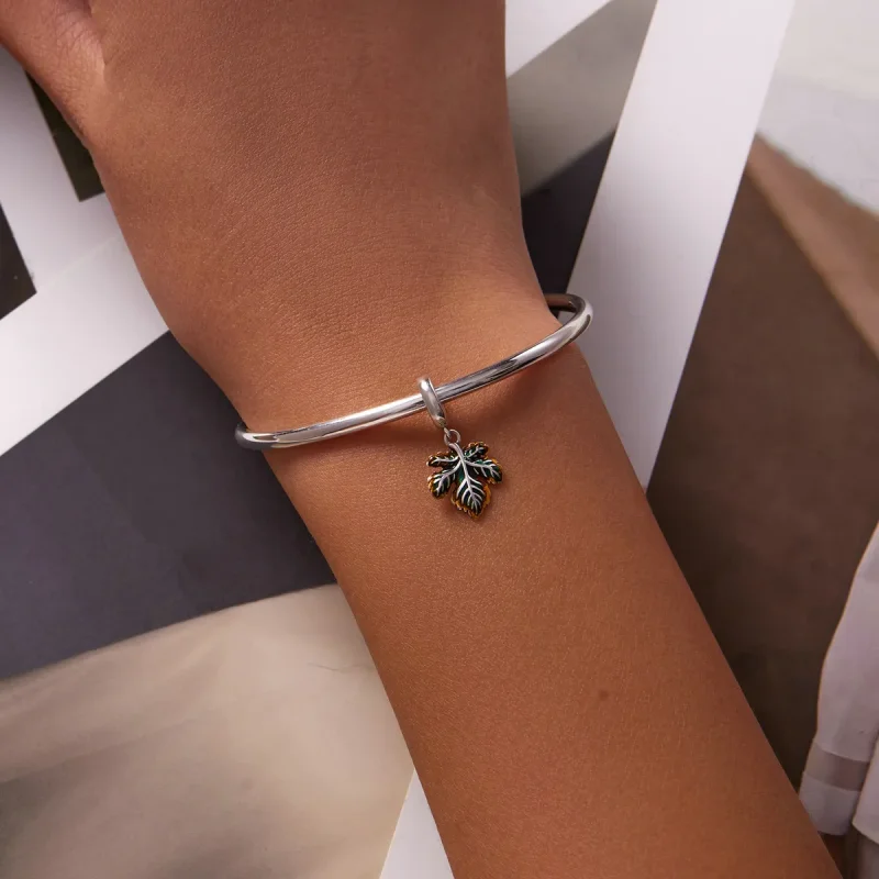 (image for) Pandora Style Maple Leaf Dangle - SCC2176 - View 5