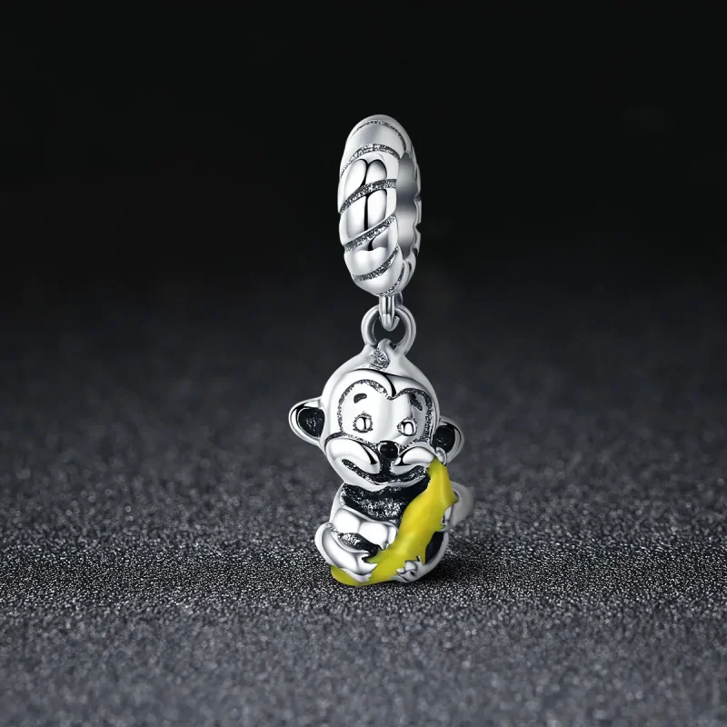(image for) Pandora Style Monkey Holding Banana Dangle - SCC520 - View 2
