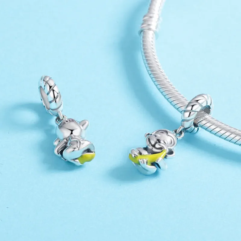 (image for) Pandora Style Monkey Holding Banana Dangle - SCC520 - View 5