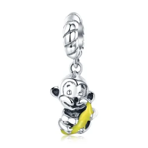 (image for) Pandora Style Monkey Holding Banana Dangle - SCC520