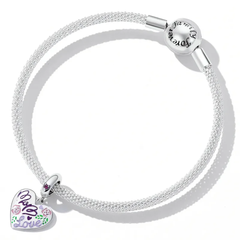 (image for) Pandora Style Mother's Day - Colorful Graffiti Hearts Dangle - BSC594 - View 5