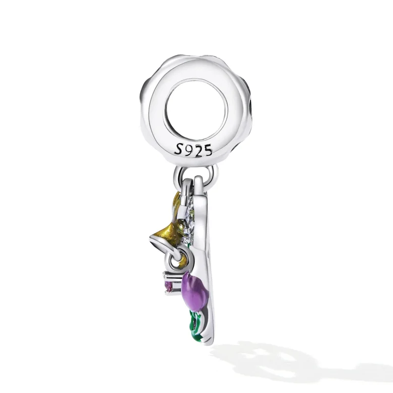 (image for) Pandora Style Openwork Love Flowers Dangle - SCC2249 - View 3