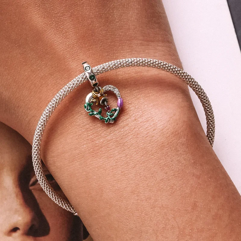 (image for) Pandora Style Openwork Love Flowers Dangle - SCC2249 - View 6