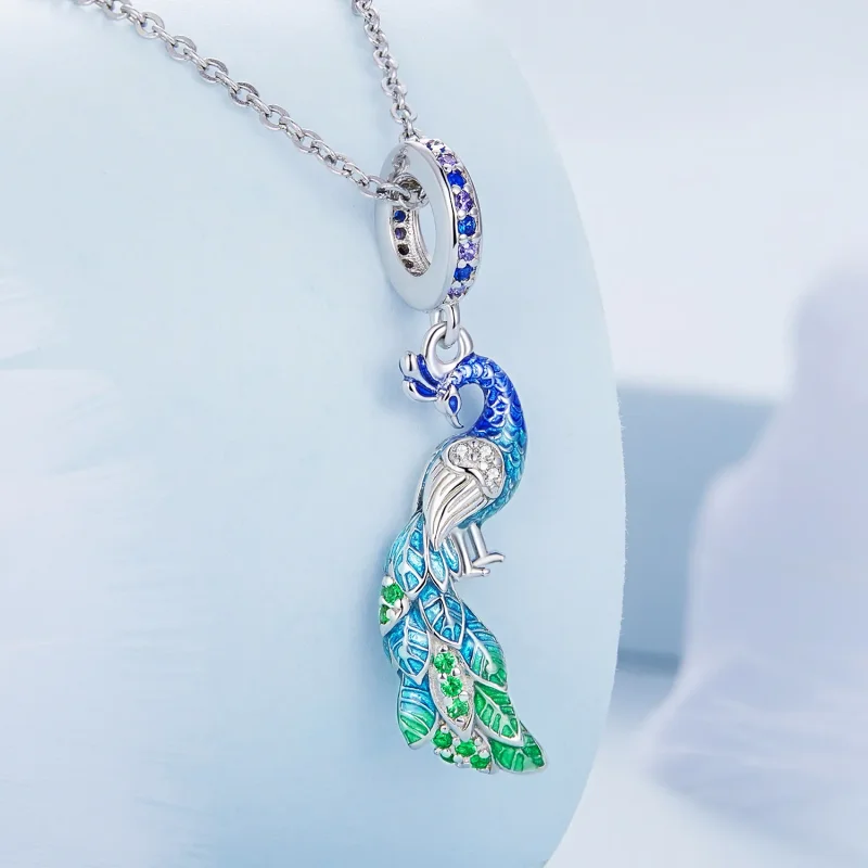 (image for) Pandora Style Peacock Dangle - BSC696 - View 2