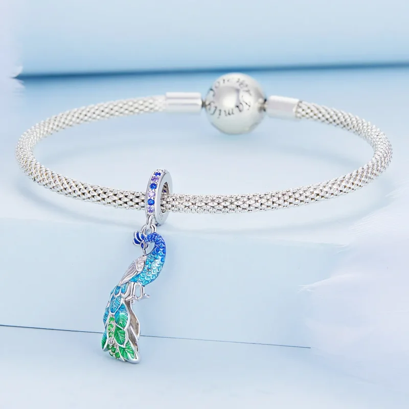 (image for) Pandora Style Peacock Dangle - BSC696 - View 3