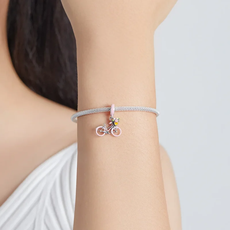 (image for) Pandora Style Pink Bicycle Dangle - SCC1975 - View 5