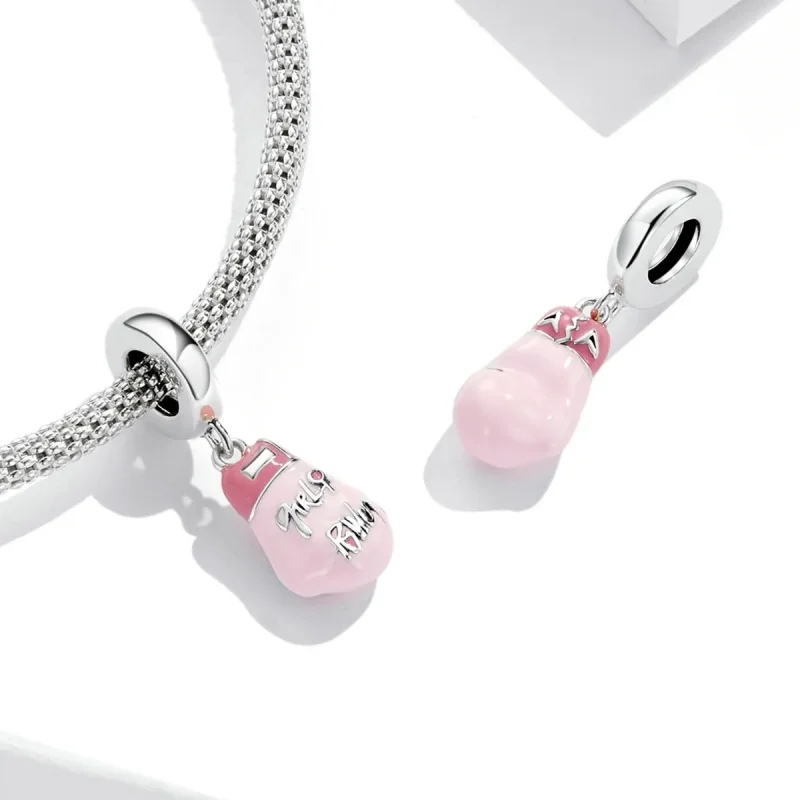 (image for) Pandora Style Pink Boxing Gloves Dangle - SCC2148 - View 4